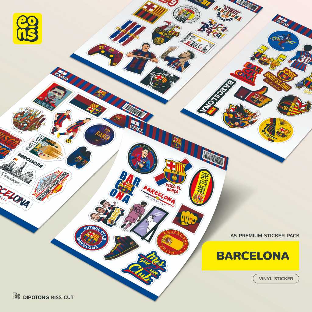 

Stiker Pack BARCELONA Waterproof Aesthetic- untuk Laptop, Motor, dan Helm - Paper Stationery