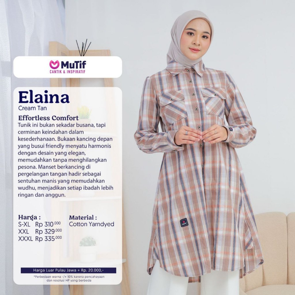 TUNIK MUTIF ELAINA / TUNIK / MUTIF / TUNIK ELAINA / ELAINA CREAM TAN / ELAINA RED SKIN / TUNIK DEWAS