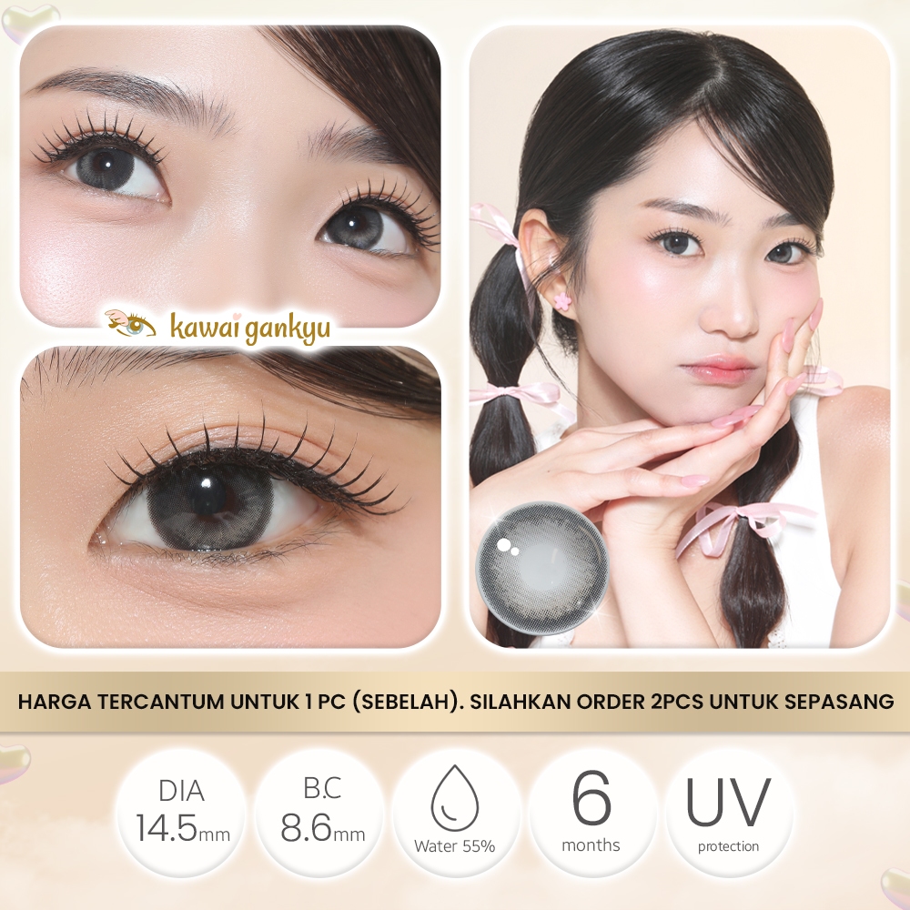 Kitty Baby Doll Gray (1botol/setengah psg) - Kawai Gankyu Softlens