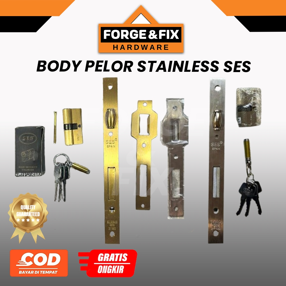 SES Body Pelor Kunci Pintu Rumah Besar Stainless Steel SUS304 Super Tebal Spain 2036 SN/GP