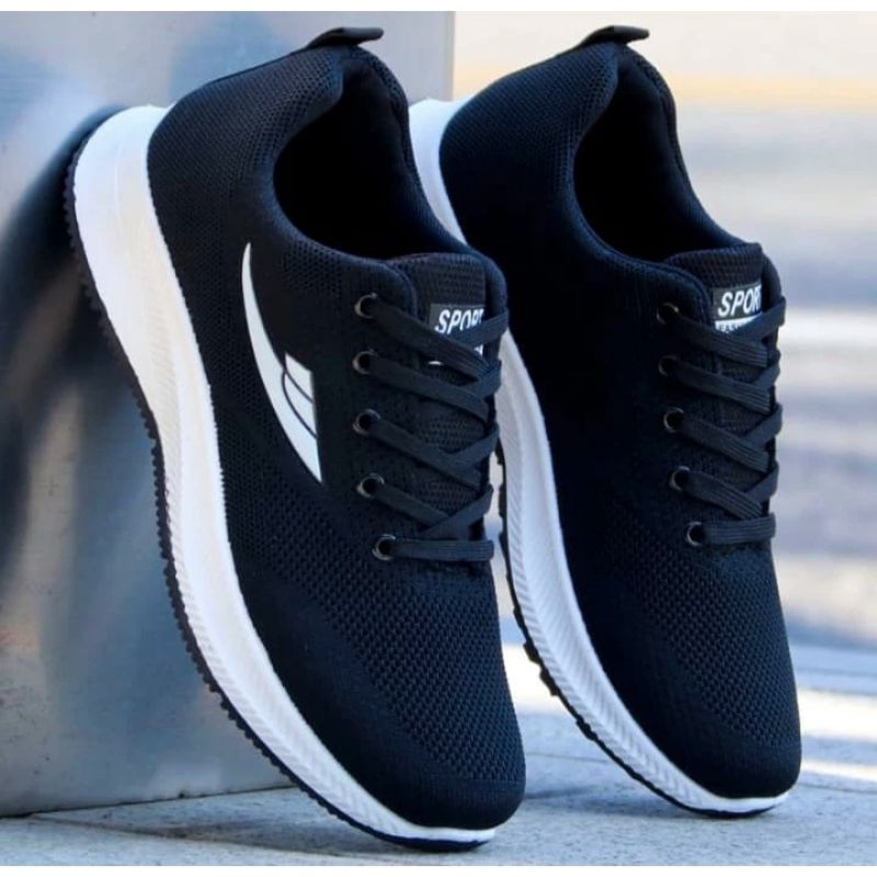 Sepatu Pria | Sepatu Sneakers Pria Terbaru 2025 Gaya Korea Hitam | Sepatu Pria Keren | Sepatu Cowok 