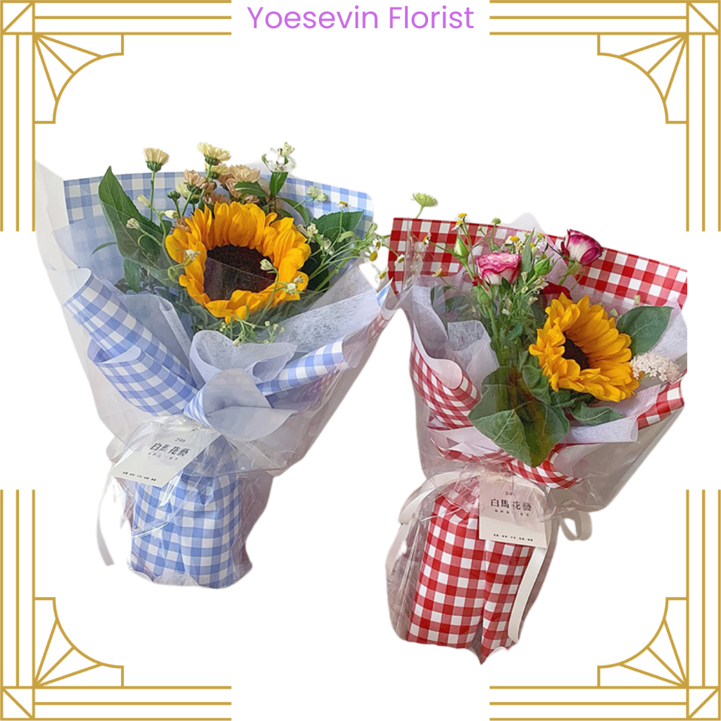 

KB6012 20LEMBAR KERTAS BUKET MOTIF KOTAK CELLOPHANE FLOWER WRAPPING PAPER SQUARE PATTERN