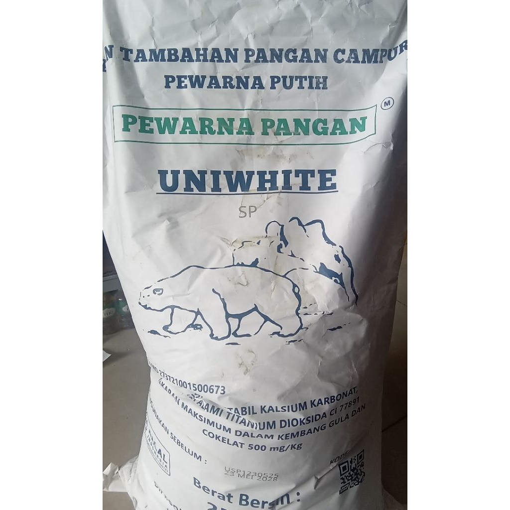 

PEWARNA MAKANAN PUTIH / UNIWHITE SUPER / TITANIUM DIOXIDE FOOD GRADE