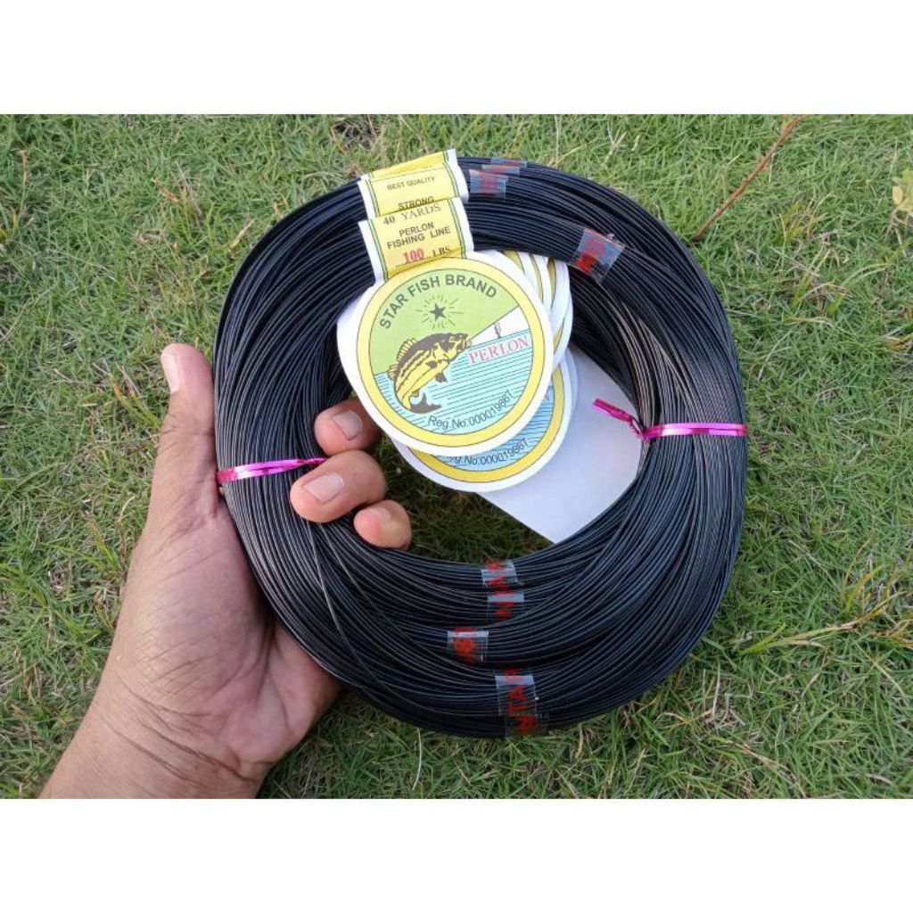 Senar Perlon Hitam Bahan Racik Ruak Ruak / Perlon 90 Lbs, 100 Lbs, 120 Lbs