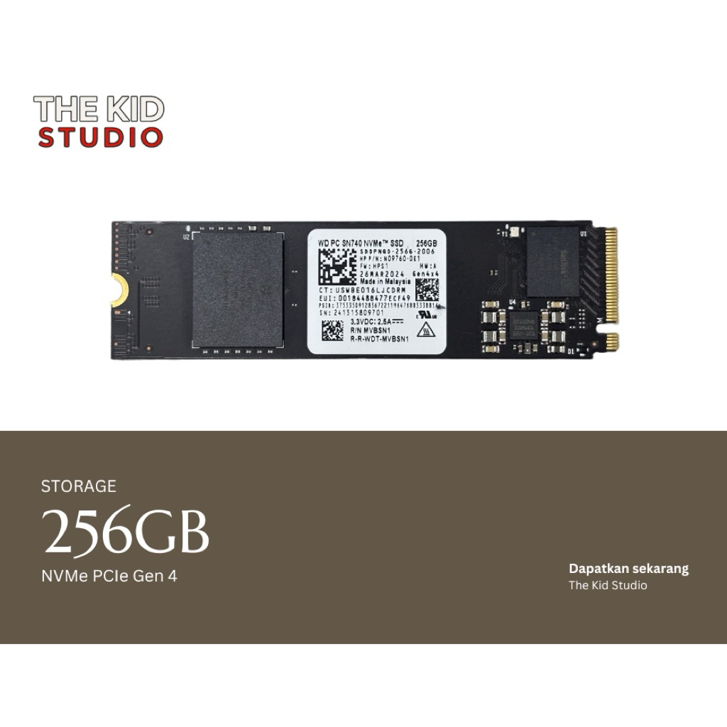SSD NVMe WD 256GB Gen 4 – Kecepatan Tinggi – Copotan – Ready Pakai