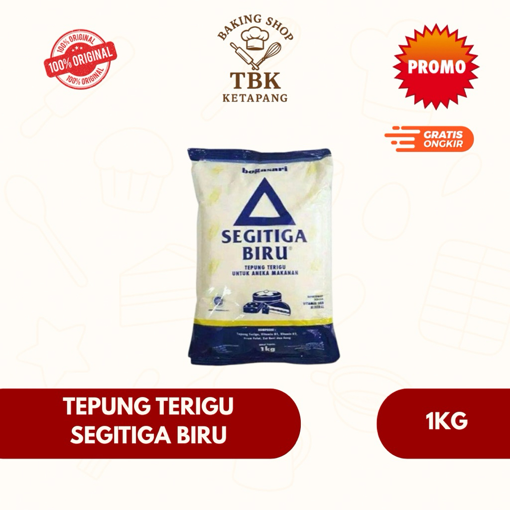 

Tepung Terigu Segitiga Biru Bogasari 1KG