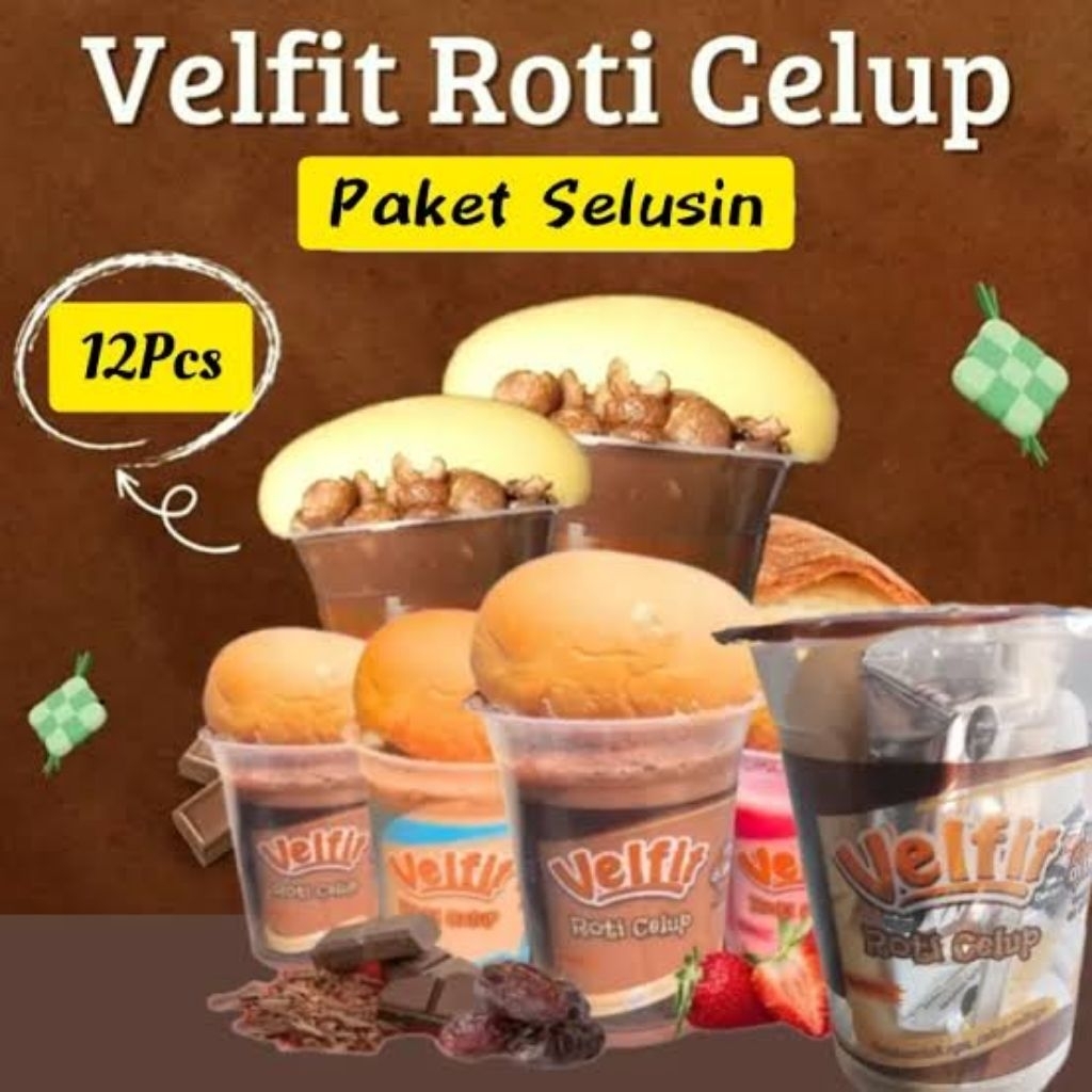 

Grosir 12 pcs Roti celup velfit mix rasa lengkap dengan sereal