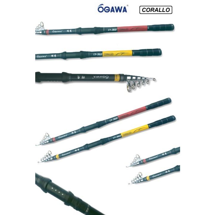Joran Tongkat Pancing Antena Ogawa Corallo Ukuran lengkap bahan fiber Bagus Kuat Bisa Cod