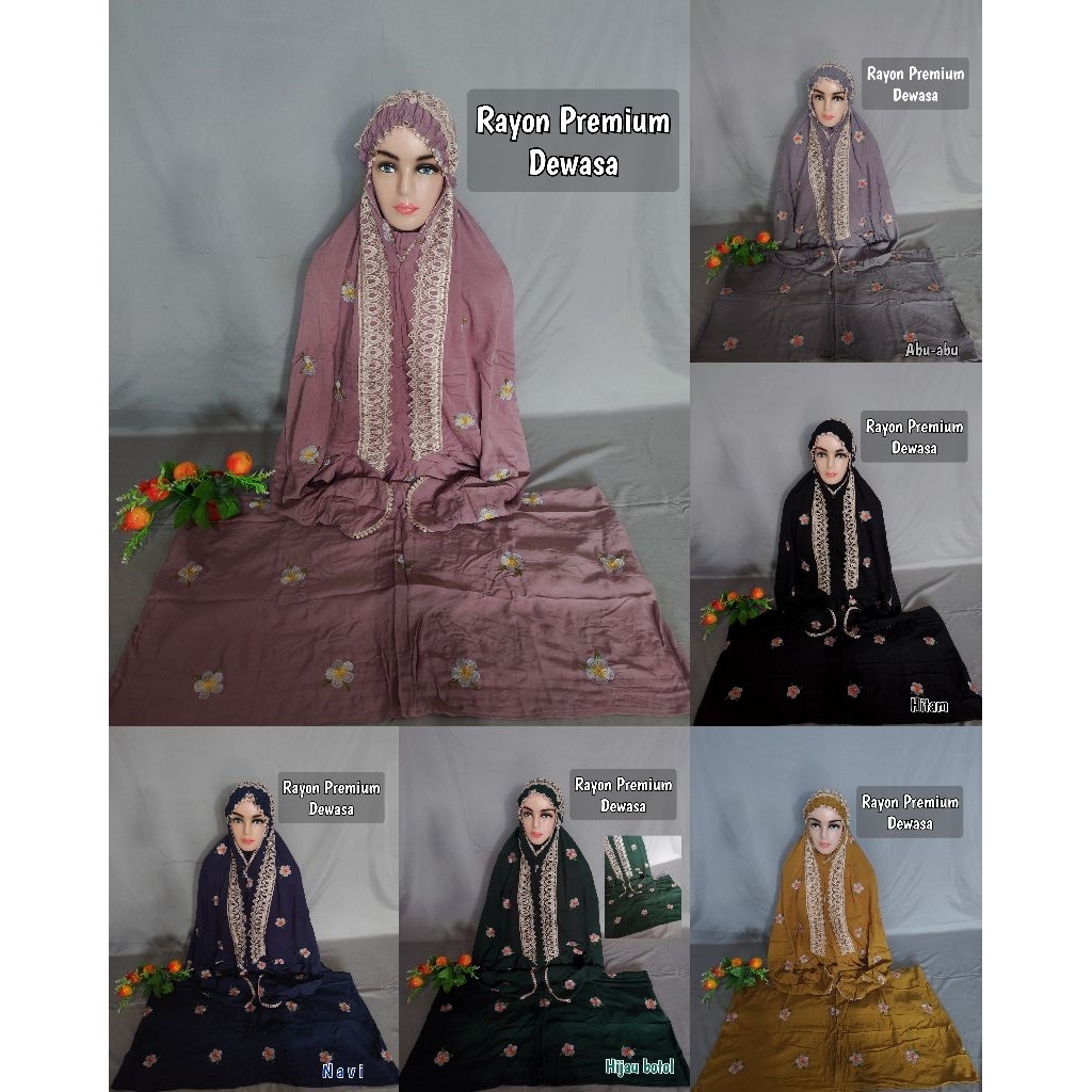 MODEL TERBARU MUKENA RAYON MOTIF INARA RENDA | MUKENA FULL BORDIR PLUS TAS | MUKENA TERUSAN CANTIK T