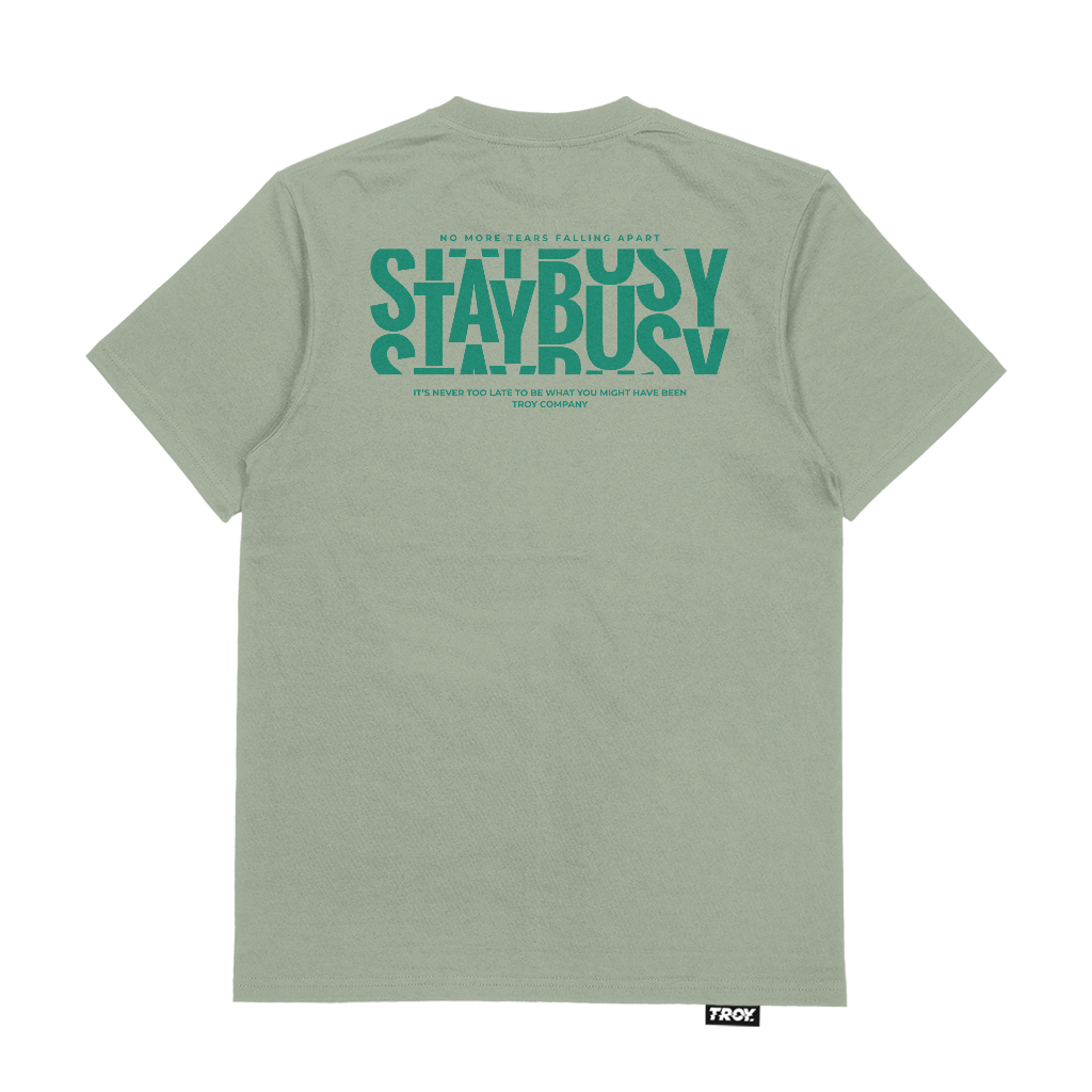 Troy Company Tshirt Sage Green Rolling Text - Kaos Lengan Pendek Kaos Hijau Sage MTD 3153
