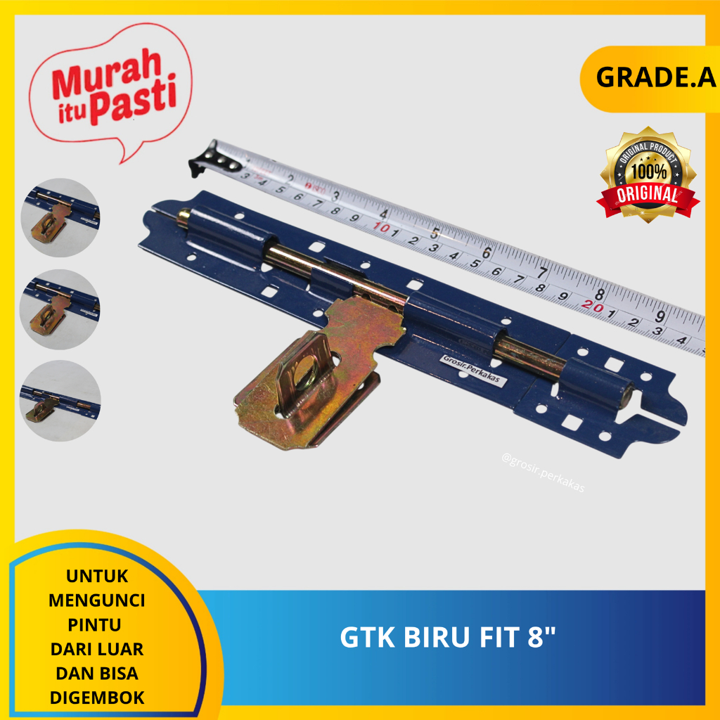 GTK BIRU FIT 8" inch. grendel gembok overpall biru. [A][#GTK]