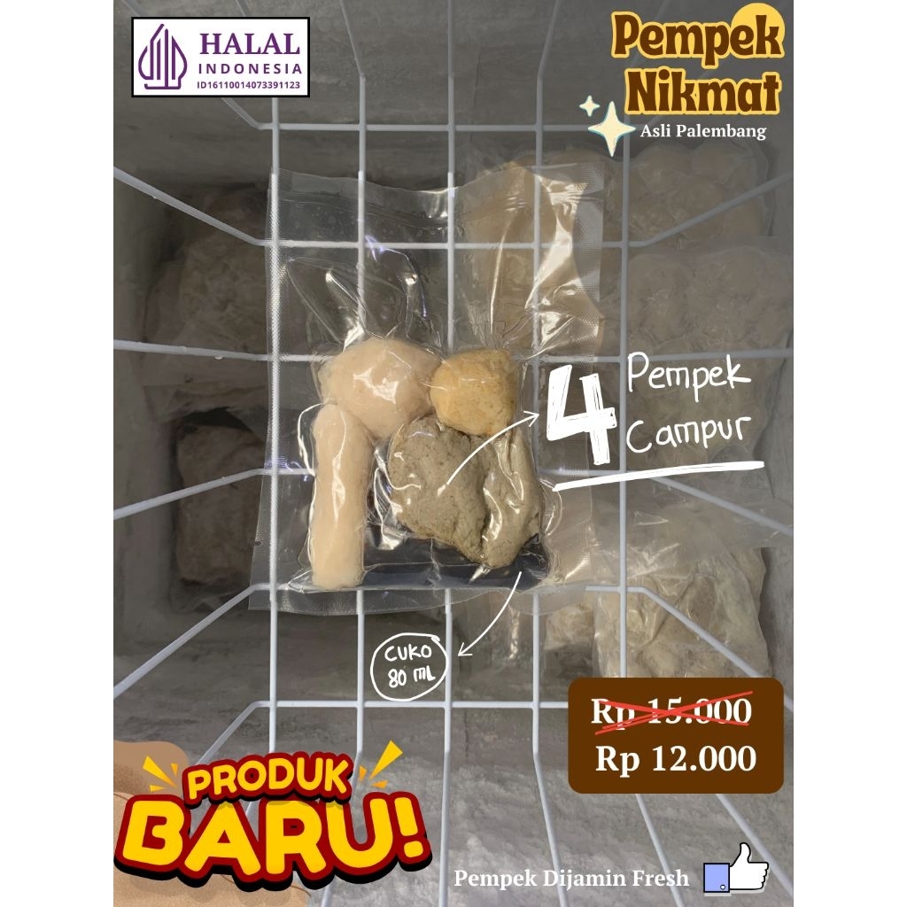 

4 Pempek Campur + cuko 80 ml - Asli Palembang [Pempek Nikmat]