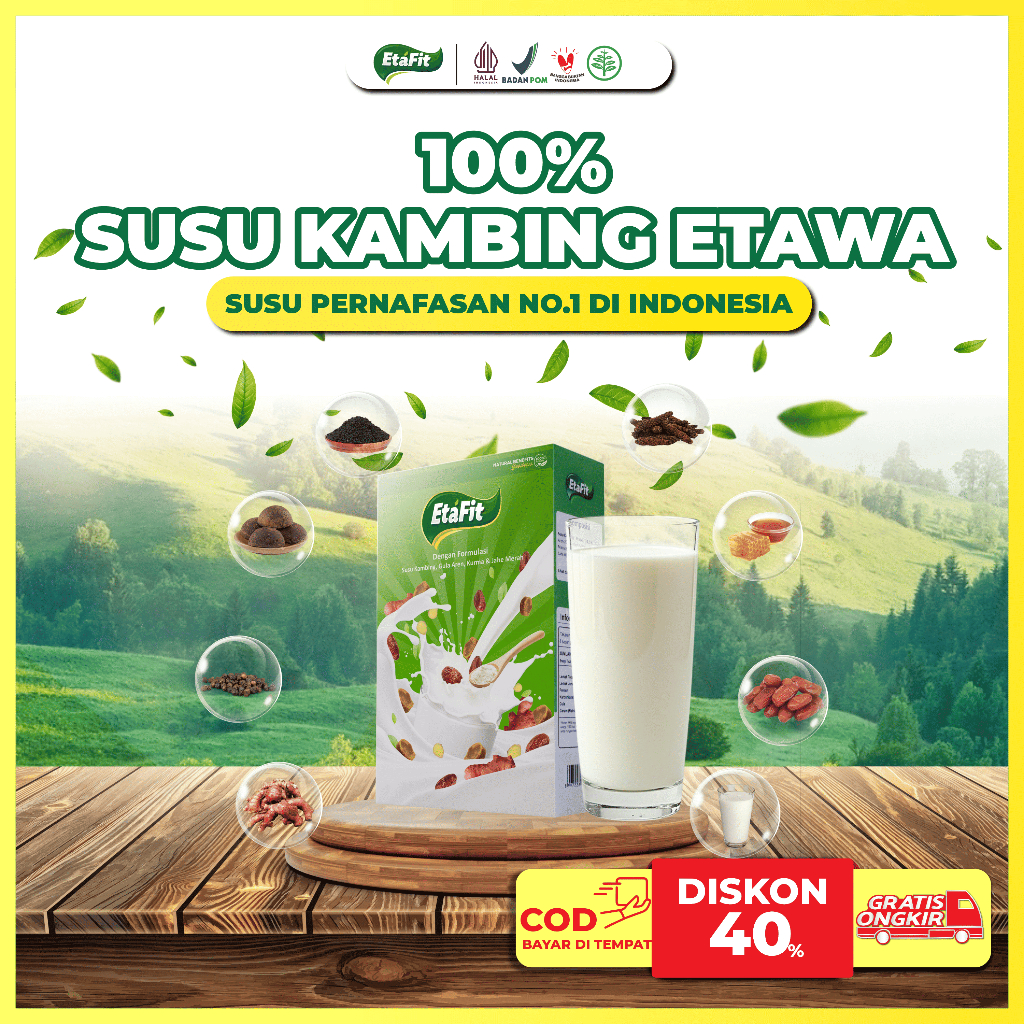 

Susu Kambing Etawa Bubuk 1kg Original 100% Asli - Etafit - Obat Asma Sesak Nafas Herbal Ampuh
