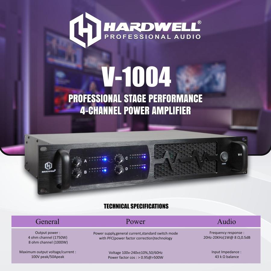 Hardwell V 1004 Power Amplifier 4 Channel Original