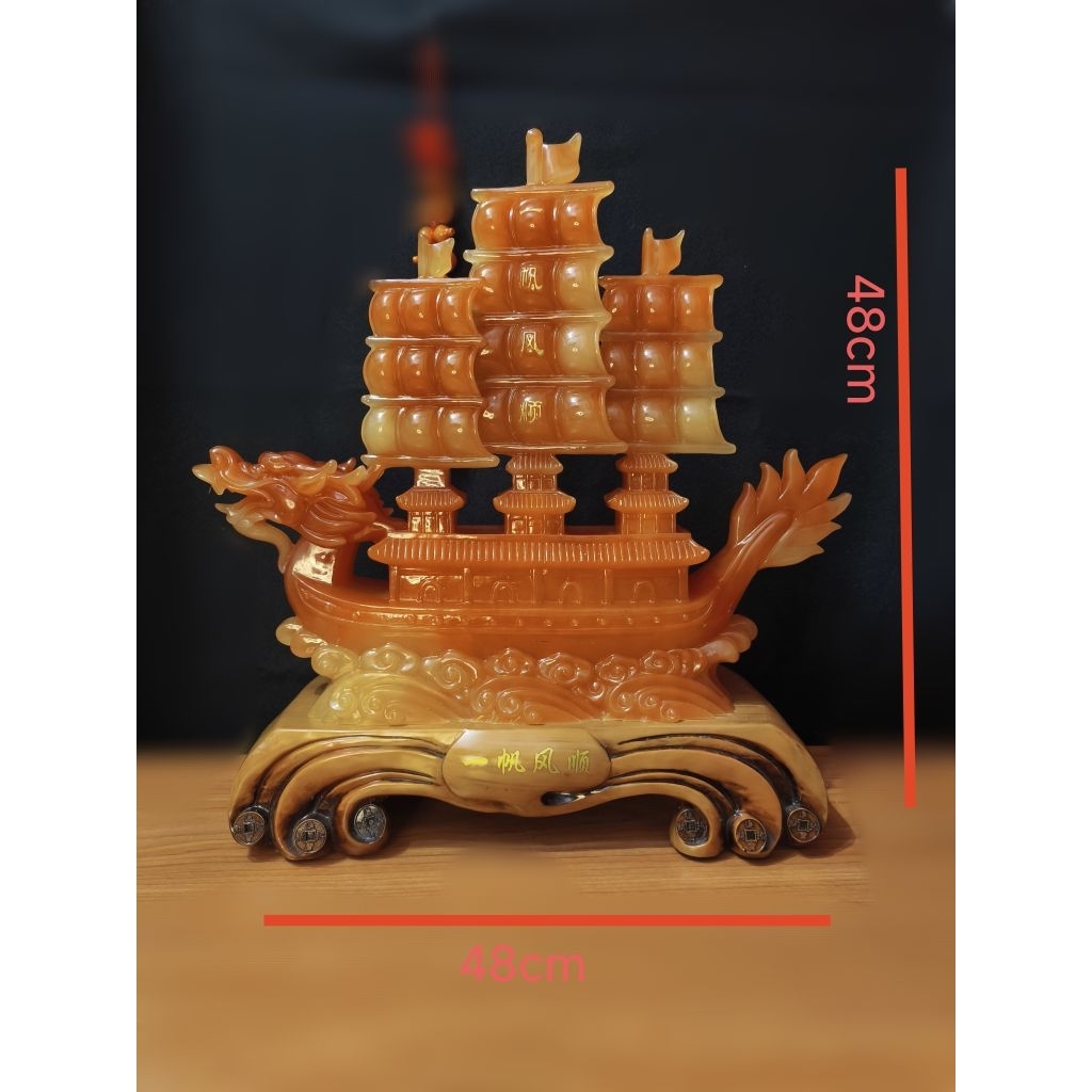 Pajangan Fengshui Kapal Layar Naga / Patung Kapal Layar Naga / Patung Fengshui Hoki (811-812)