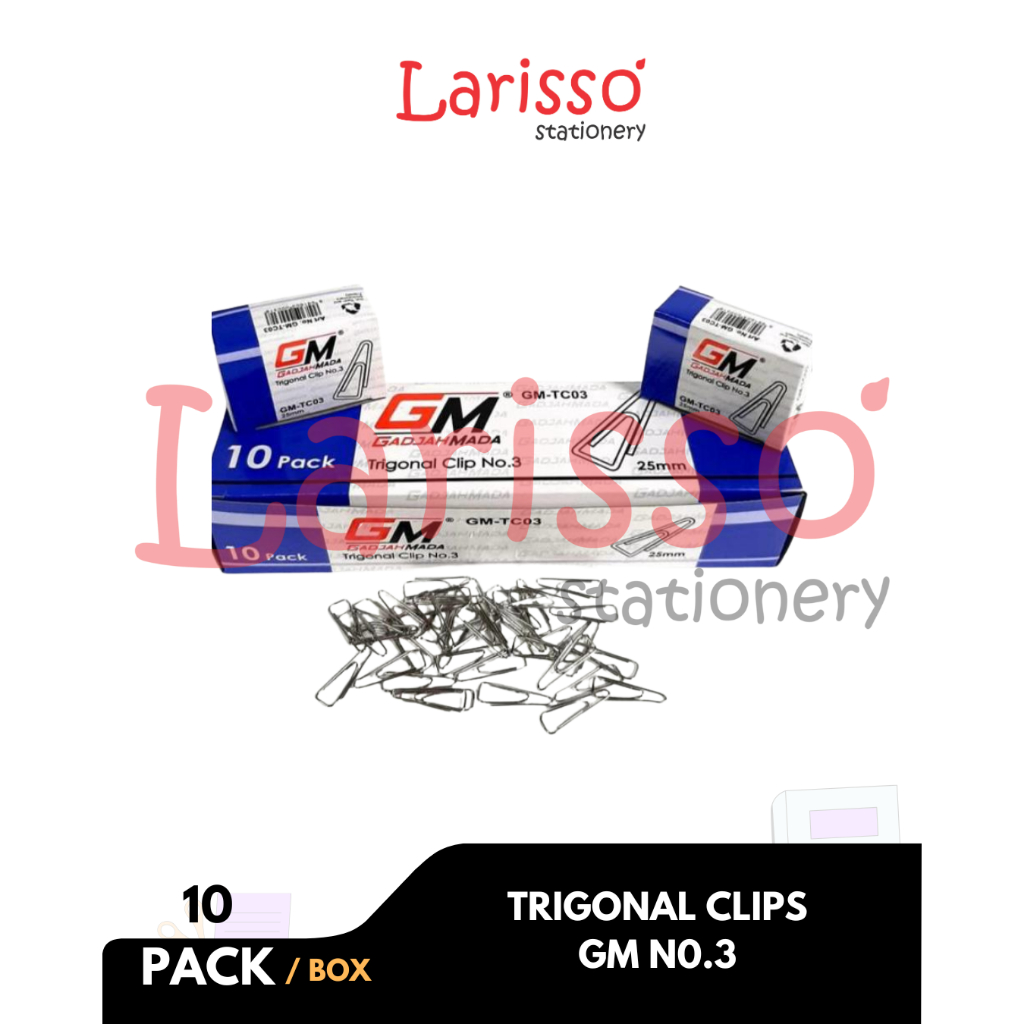 

GM - (pcs) TRIGONAL CLIPS GM NO.3 / PENJEPIT KERTAS - Pcs