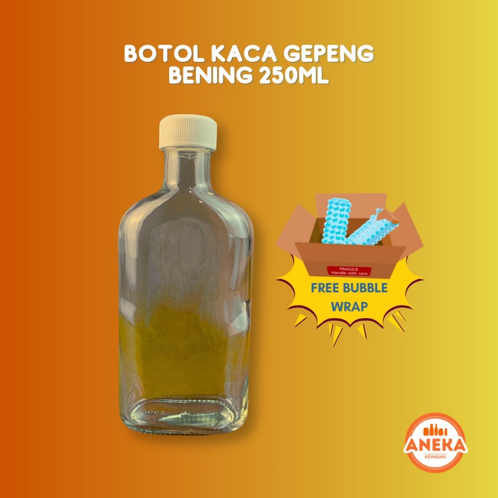 (Paket is i22pcs) BOTOL KACA GEPENG BENING 250ML KONDISI BARU BOTOL KACA KOPI 250ML BOTOL KACA MINUM