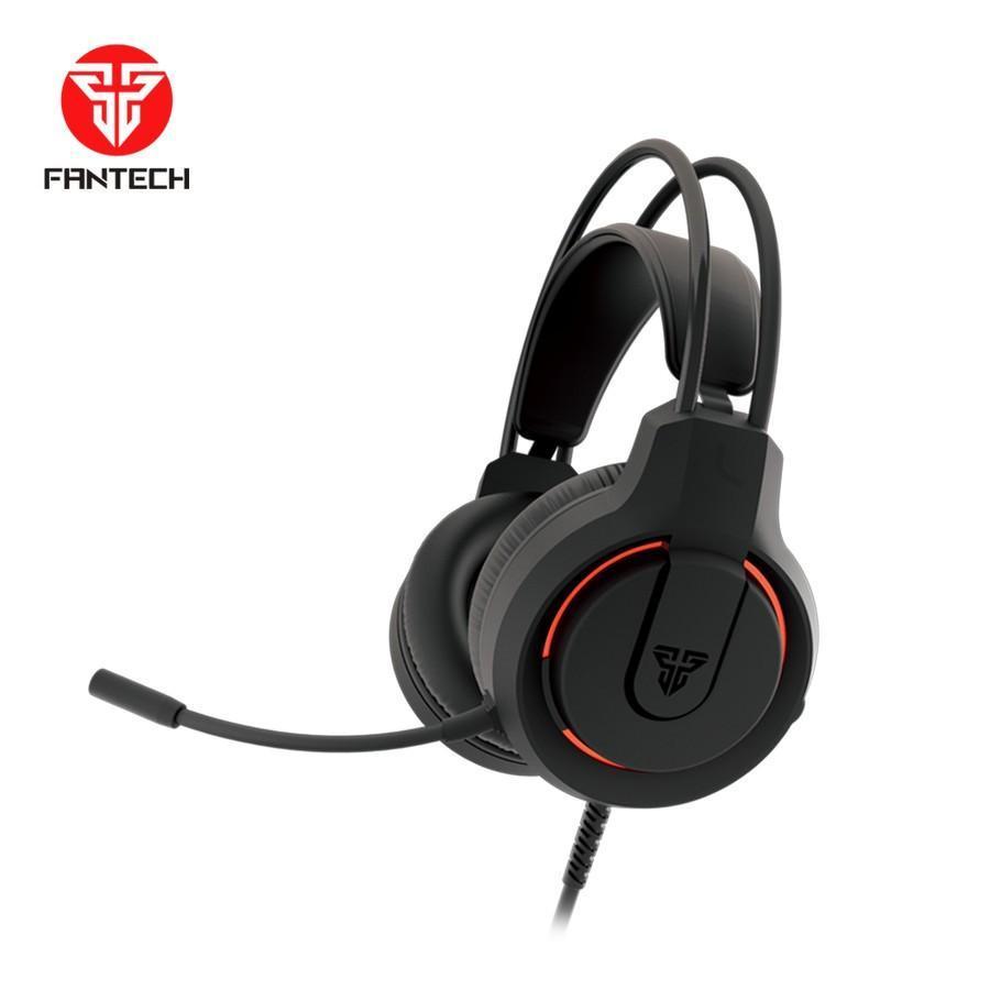 Fantech HQ53 Flash Lightweight Wired Gaming Headset Merah Microphone Headphones - Black