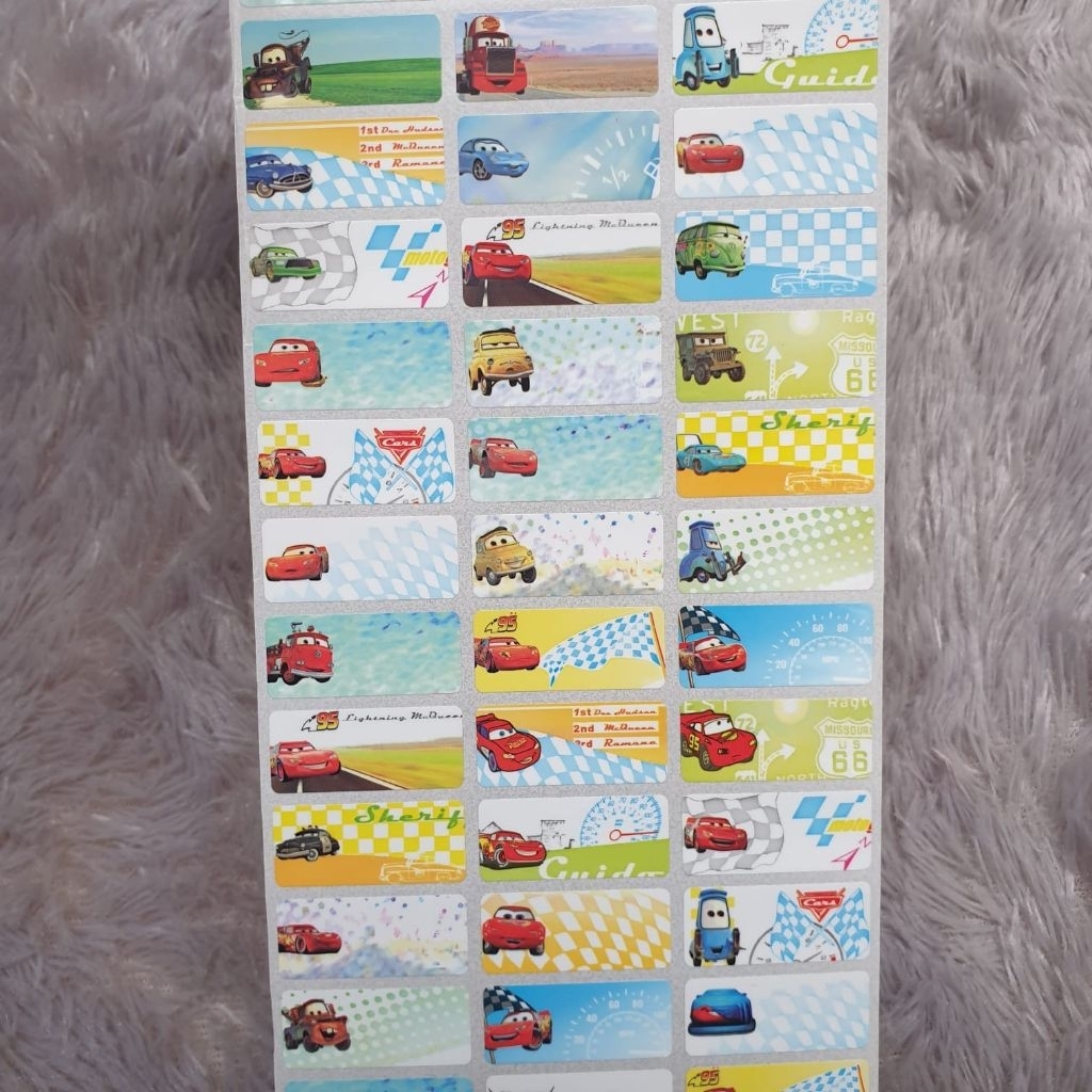 

STIKER NAMA WATERPROOF SIZE M/STIKER NAMA MOTIF/STIKER NAMA KARAKTER CARS/STIKER NAMA TERBARU