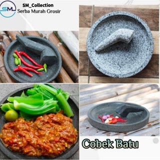 Cobek batu/cobek asli/cobek batu premium/cobek+ulekan/cobek batu halus+uleg