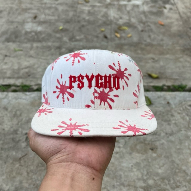 Vintage 90’s Psycho Universal Studios SnapBack Hat All Over Print AOP Blood USA