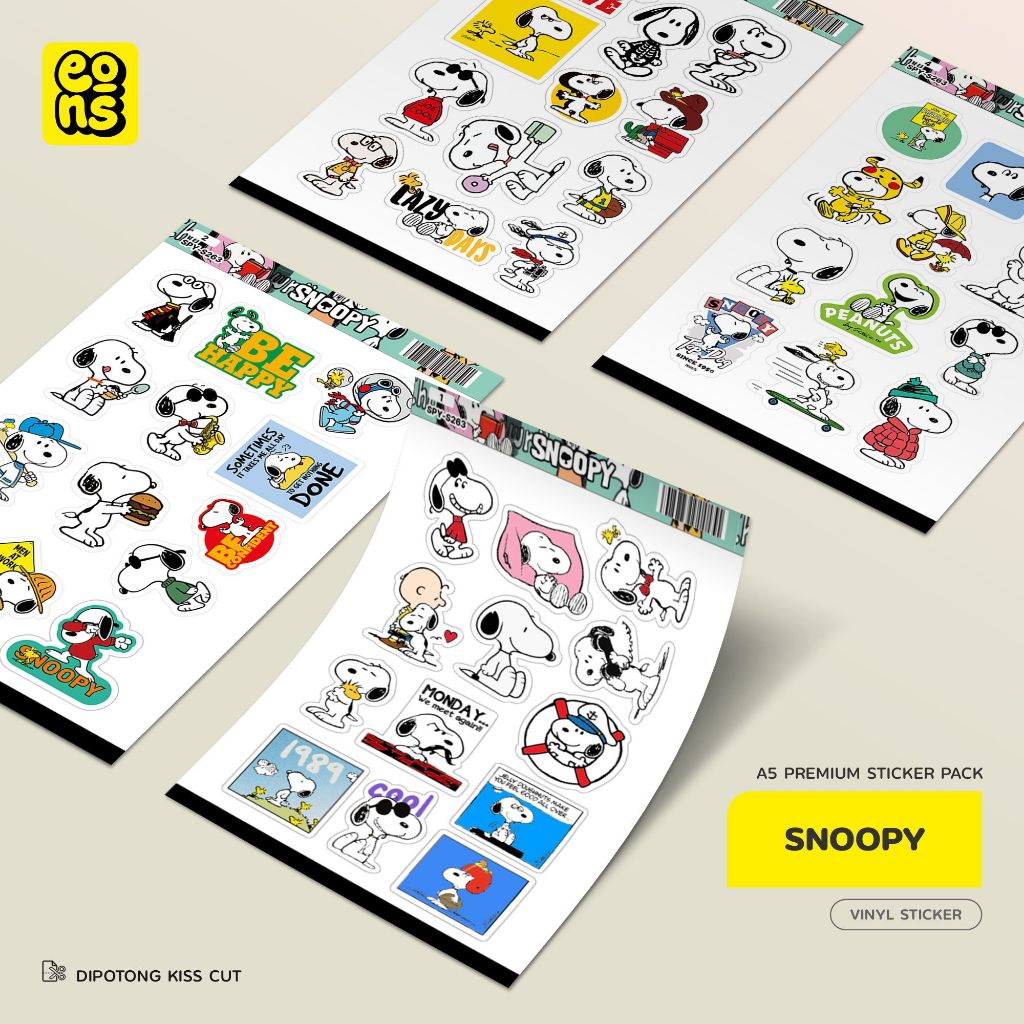 

Stiker Pack SNOOPY Waterproof Aesthetic- untuk Laptop, Motor, dan Helm - Paper Stationery