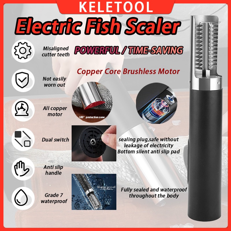 Pembersih Sisik Ikan Elektrik yang Kuat Pembersih Sisik Ikan Tanpa Kabel Pembersih Sisik Ikan Mudah 