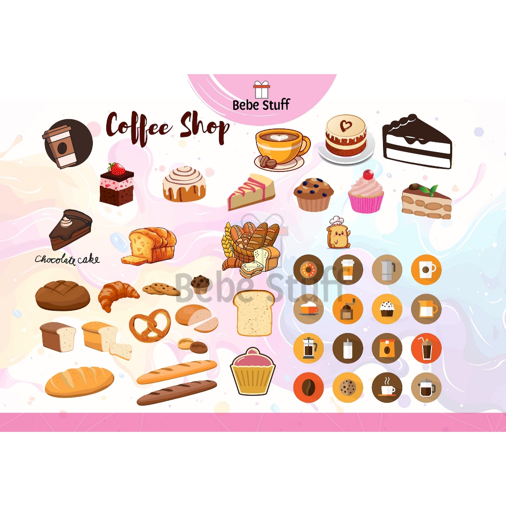 

Stiker Coffe Shop / Stiker Scrapbook / Stiker Journaling / Stiker Buku / Stiker Lucu