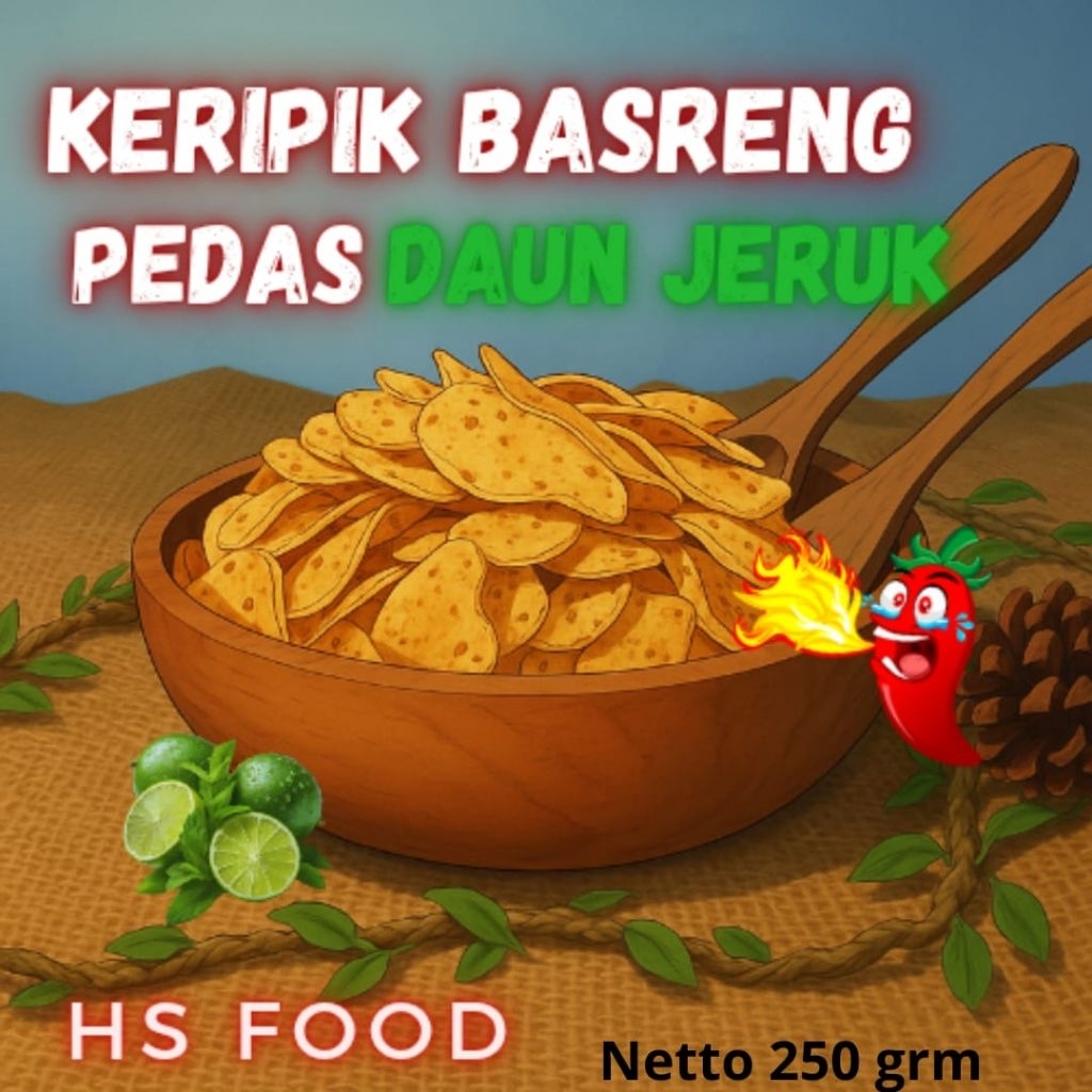 

basreng pedas Chili oil pedas daun jeruk 250 grm/ baso goreng koin pedas renyah