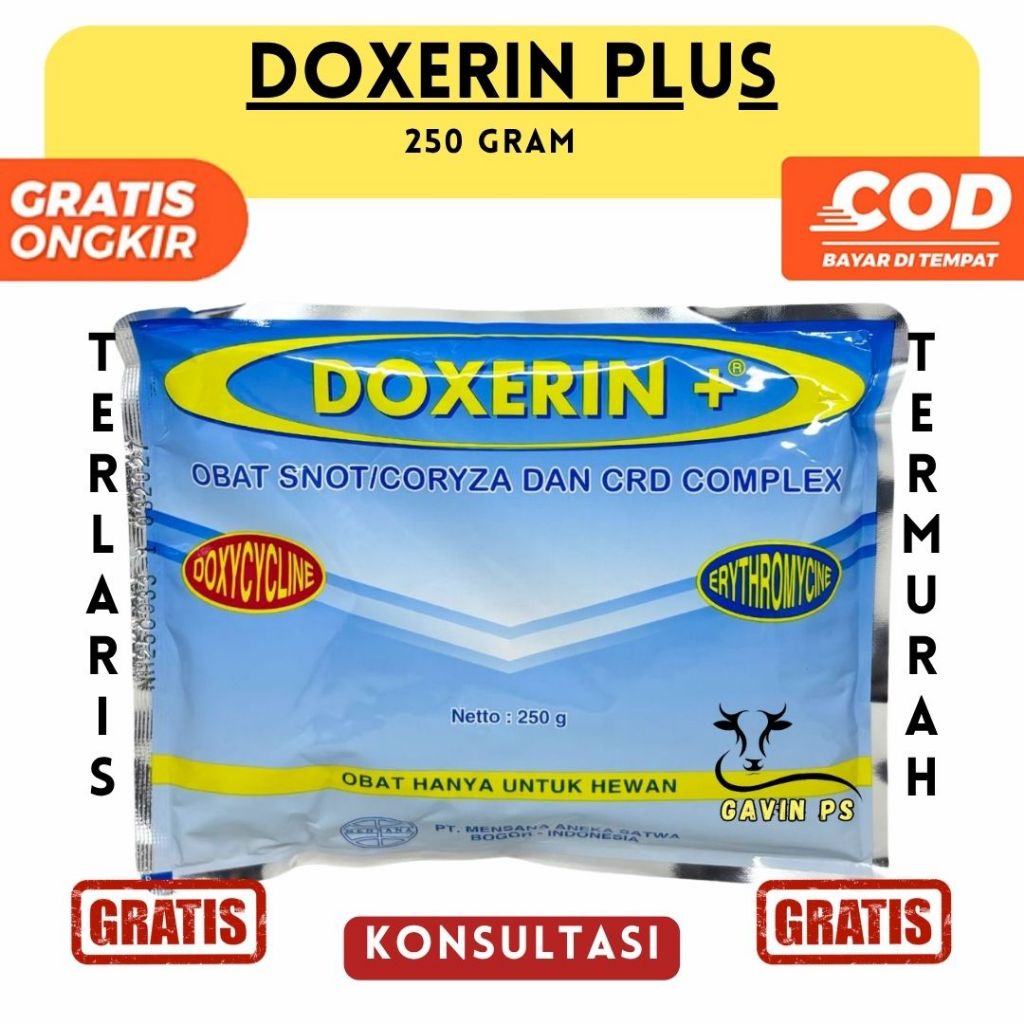 DOXERIN PLUS 250 GRAM - Mensana - Obat Unggas Ayam Snot Coryza CRD Pernafasan Complex