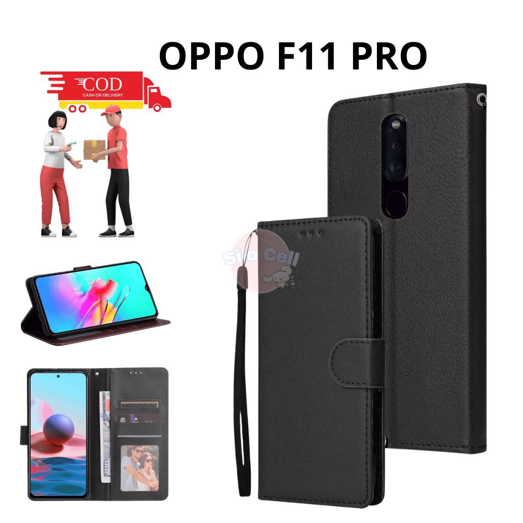 Casing Flip Polos Oppo F11 Pro Casing Flip Wallet Dompet