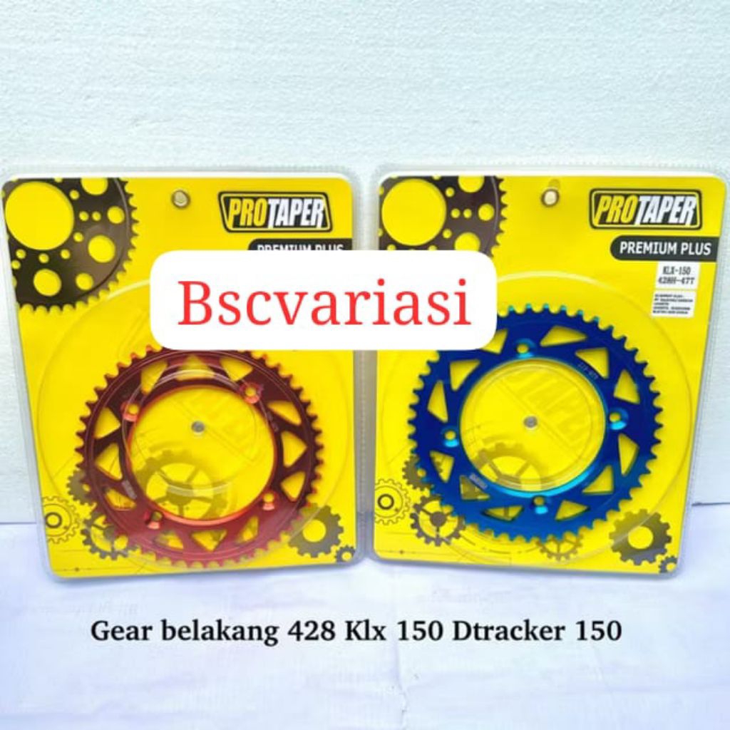 Gear belakang Protaper CRF/ Klx 150 /D tracker 150 /Gear belakang 428 ready warna biru merah