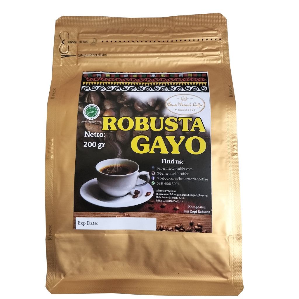 

Kopi Robusta Gayo 200 gr | Bener Meriah Coffee