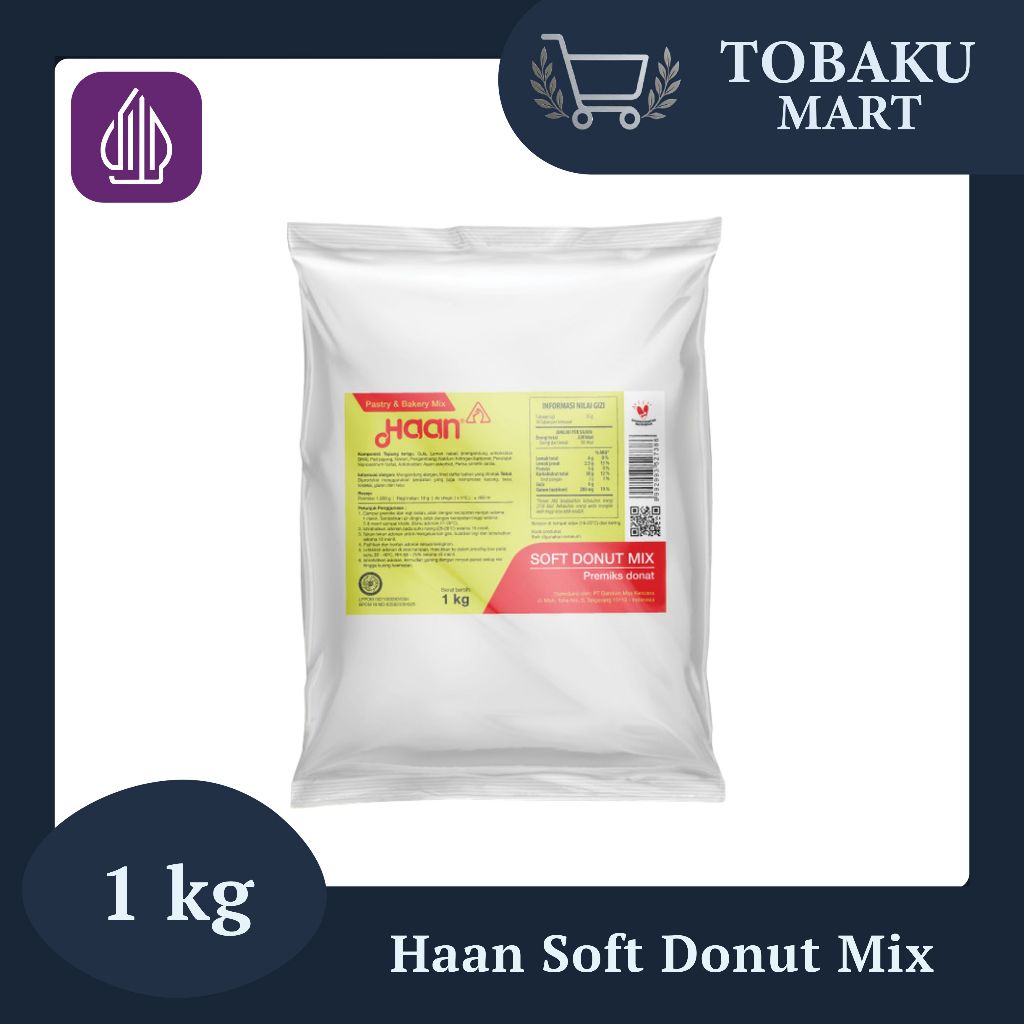 HAAN SOFT DONUT MIX 1 KG / PREMIX TEPUNG SIAP PAKAI UNTUK DONAT EMPUK DAN LEMBUT / COCOK UNTUK DONAT