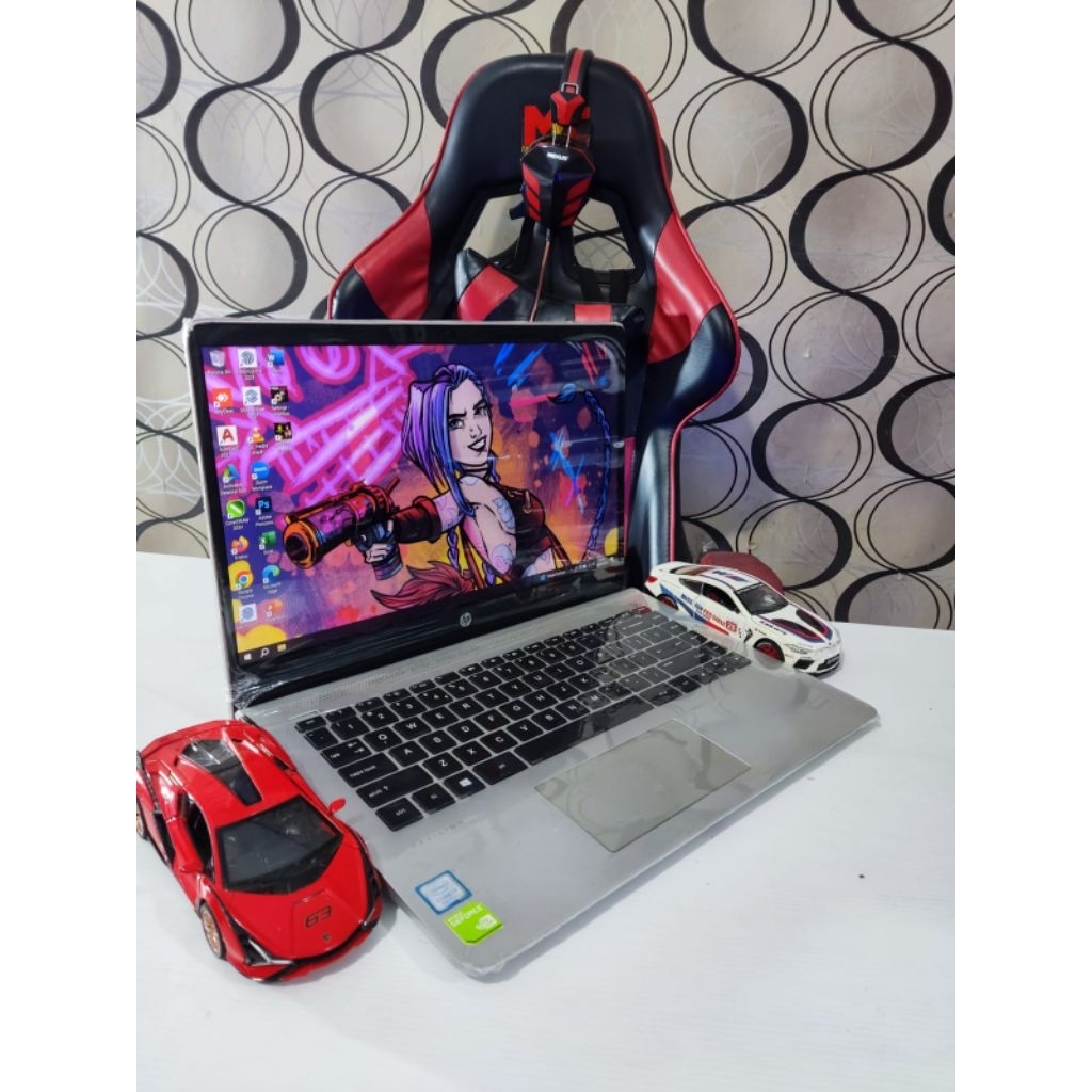 Laptop Gaming HP 14 Core i7 Ram 8/256gb Ssd Dual Vga Nvidia Siap Pakai COD
