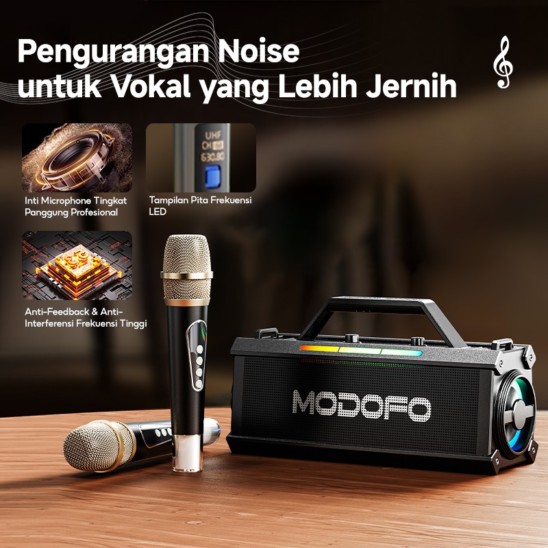 Big Sale Modofo Speaker Bluetooth Karaoke Advance 2 Mic Besar Set Lengkap Portabel Wireless Super