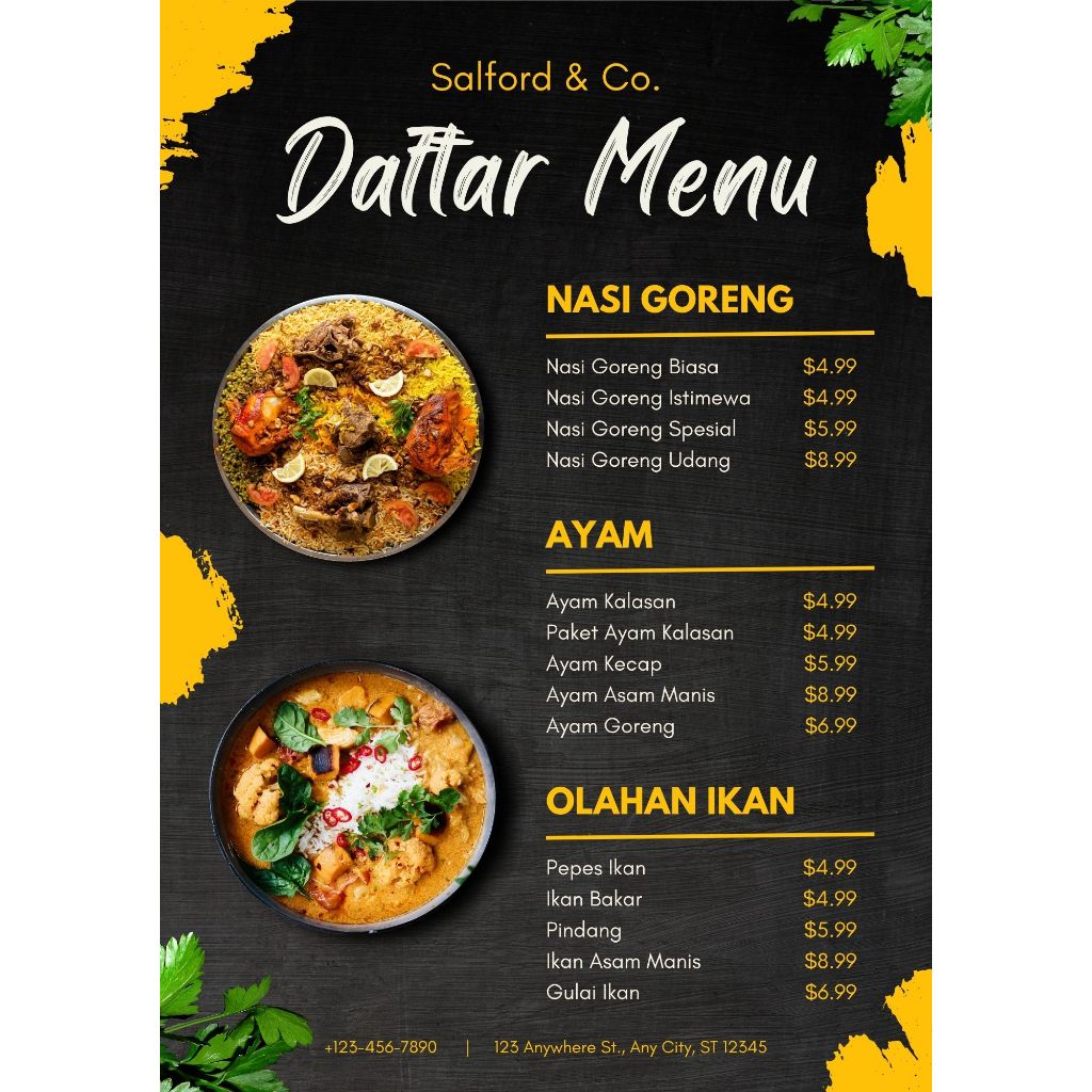 CETAK DAFTAR MENU MAKANAN/MINUMAN + LAMINATING