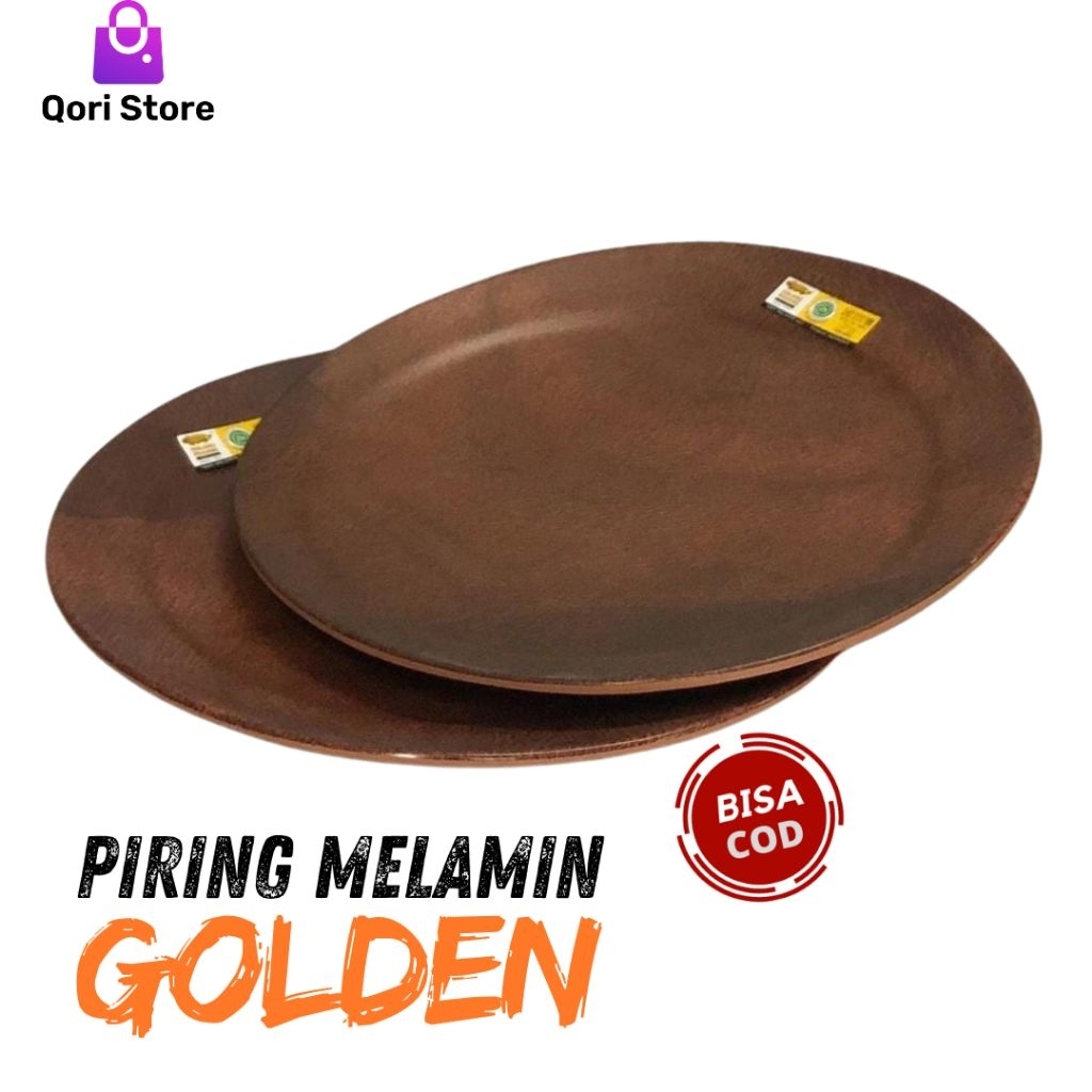Piring Melamin Golden / Piring Melamin / Piring Golden Melamin - Aceh - Qori Store Indonesia