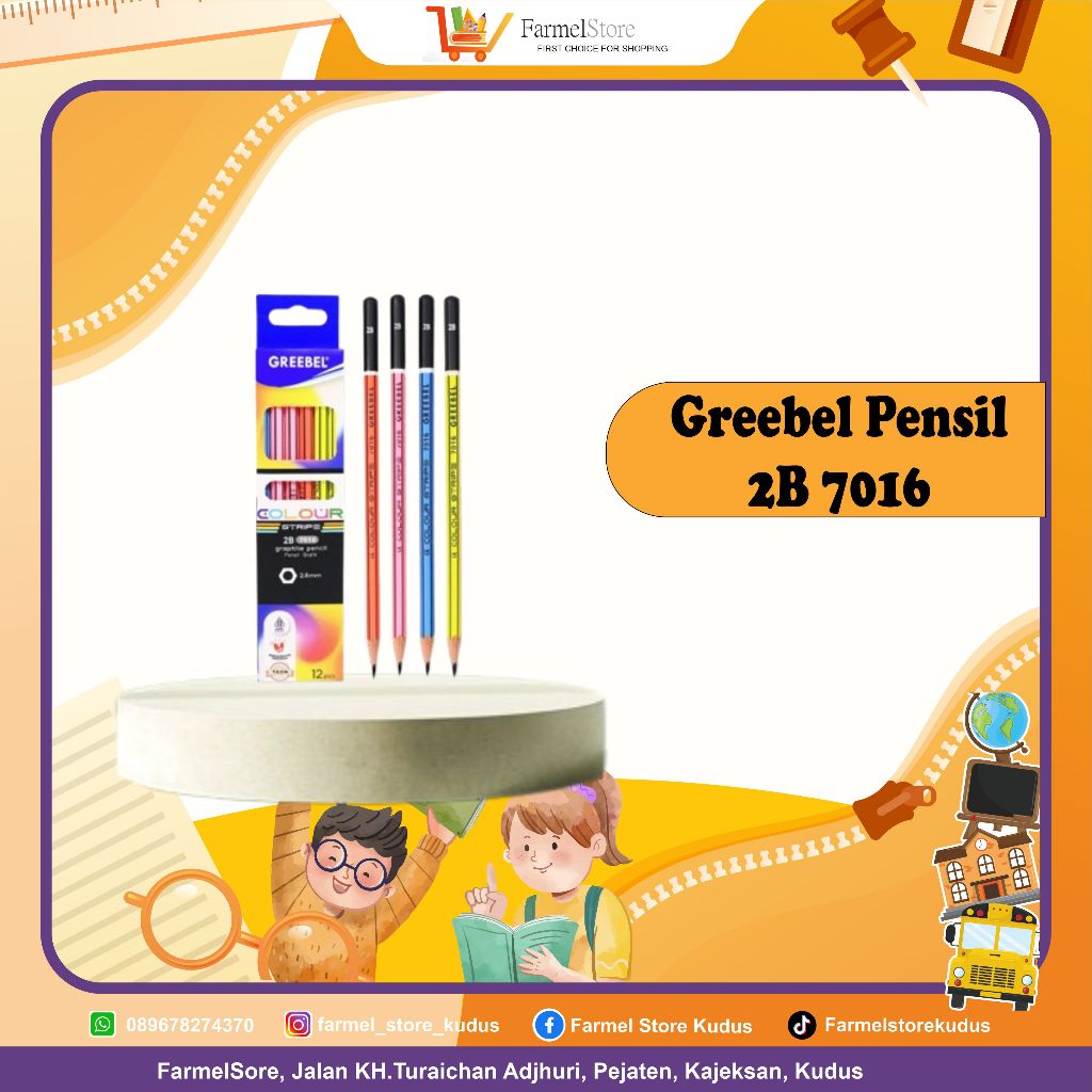 

GREEBEL PENSIL 2B kode 7016 (Isi 3pcs, 6pcs, 1pack)