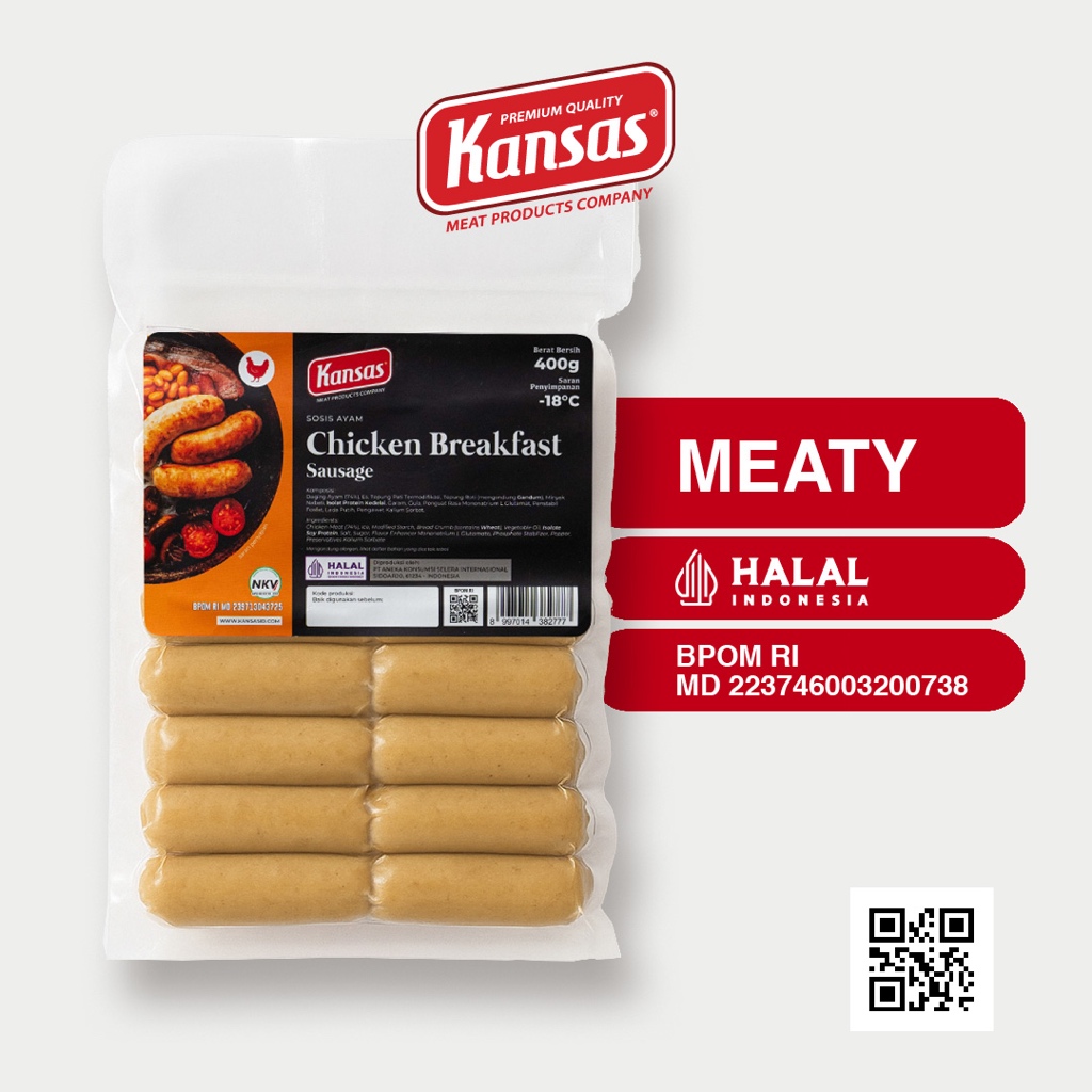 

Kansas Chicken Breakfast Smoked 400gr (16 pcs) - Sosis Ayam