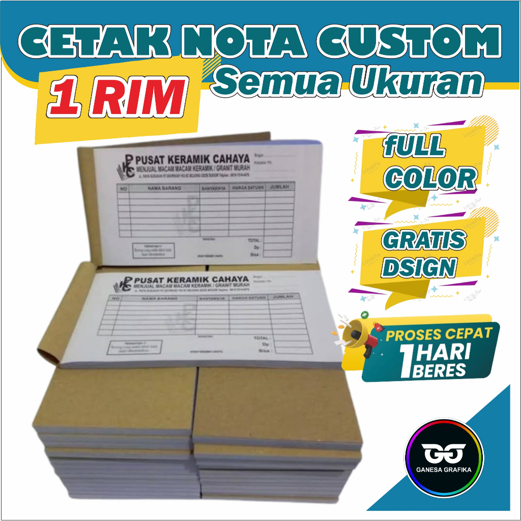 

cetak nota custom nama toko kamu sendiri 1 rim