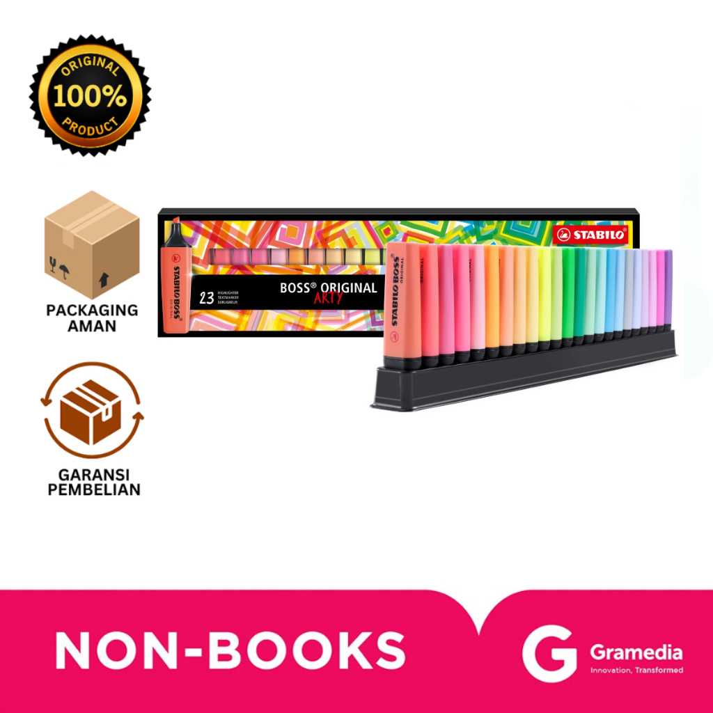 

Gramedia Bali - Parker Stabilo Boss Arty Deskset 23 Pcs