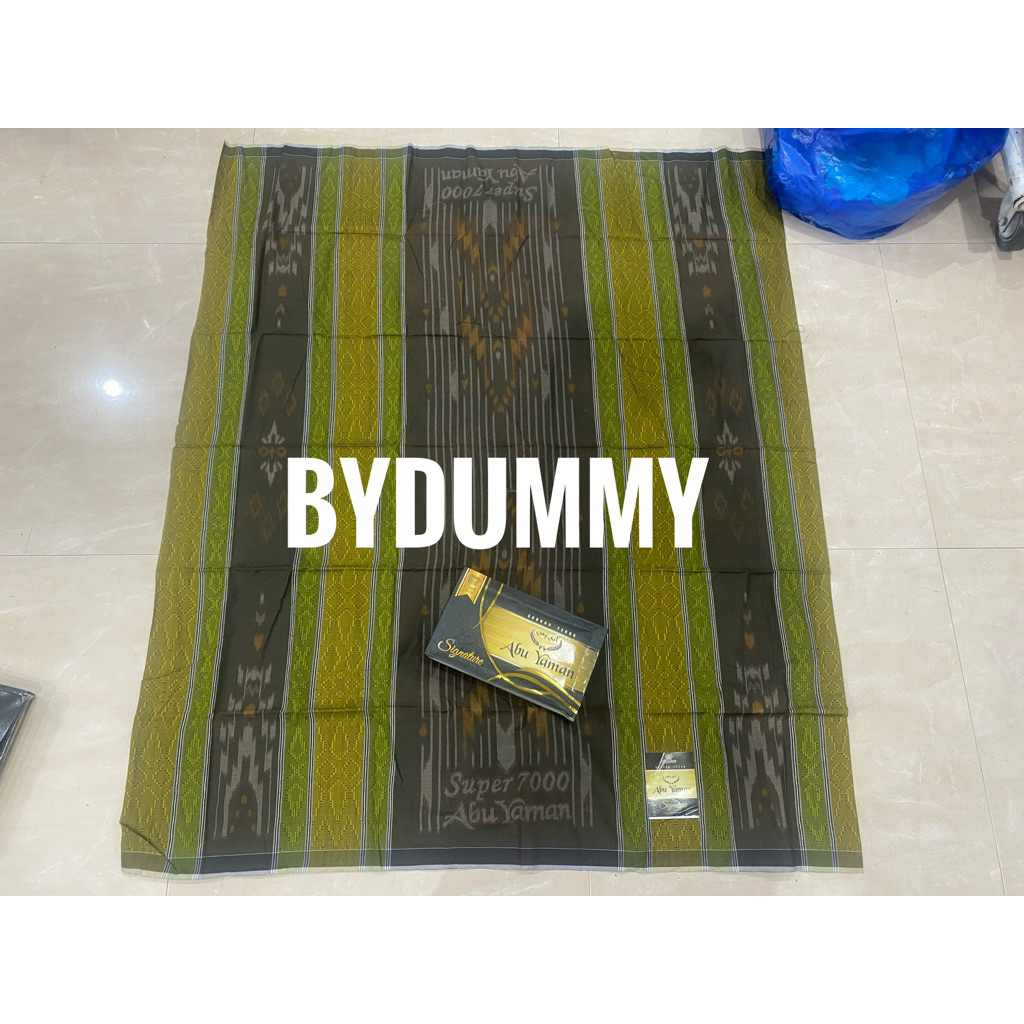 Sarung Abu Yaman Signature Super 7000 warna hijau pupus A standard dewasa timbul kembang kombinasi h