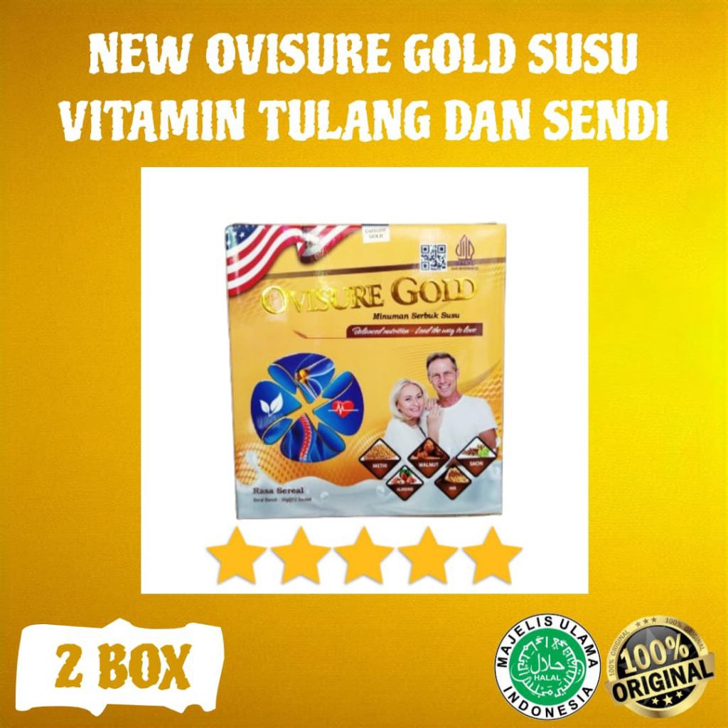 

PAKET 2 BOX NEW OVISURE GOLD ASLI 100% ORIGINAL MILIK SUSU VITAMIN TULANG DAN SENDI