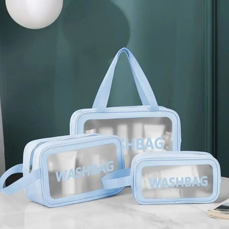 tasku-Tas Kosmetik WASHBAG Bahan PVC Kulit PU Waterproof Transparant Pouch Travel Organizer bisa cod