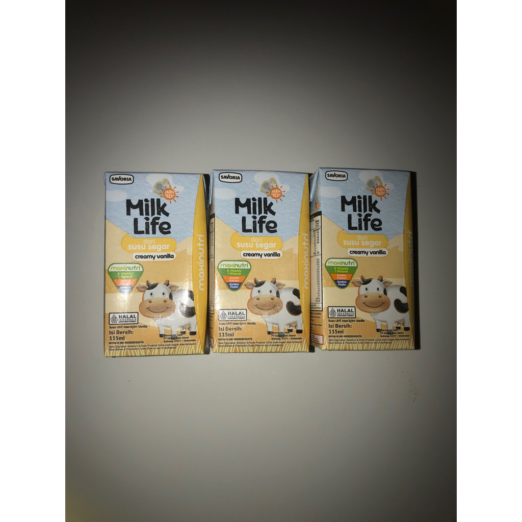 

Paket Murah 3 pcs Milk Life Susu Segar Creamy Vanilla 115 ml