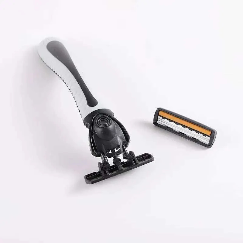 Pisau Alat Cukur Yukinawa isi 7 Razor Manual Set gagang Pegangan Anti Licin Empuk Tahan Lama Pisau tiga 3 lapis Mata Silet cukur Kumis janggut Jenggot isi ulang ganti mata pisau Pria Wanita Disposable 3 Razors Dudukan kepala Strip Pelicin Kulit