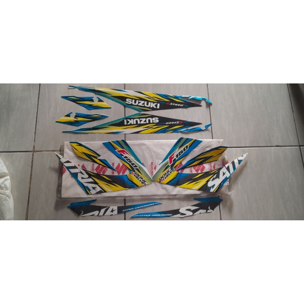 striping suzuki satria fu 2014 biru ori SGP