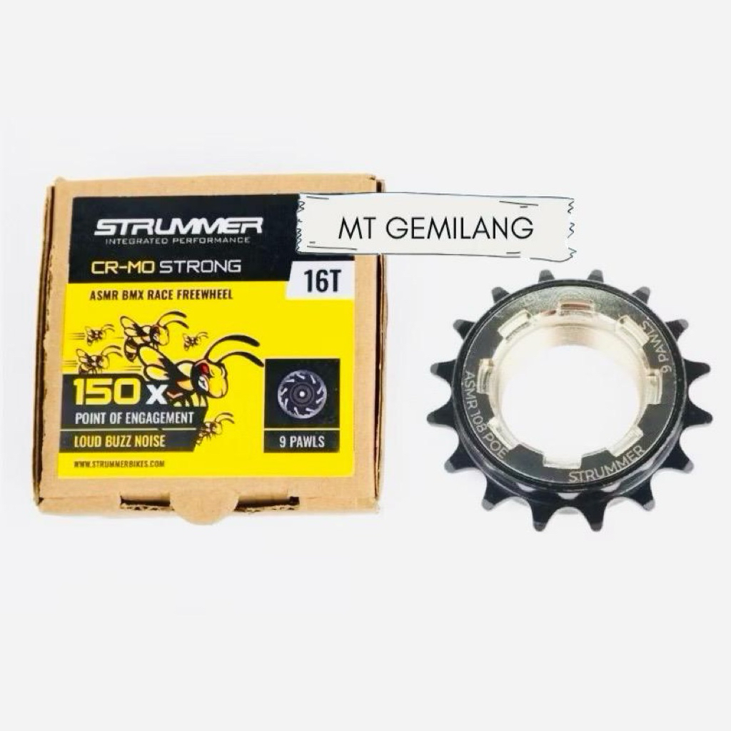 Freewheel Strummer ASMR 16T 1 Single Speed 9 Pawl 108 POE 16 T Gear Belakang Sepeda BMX Mini Free Wh