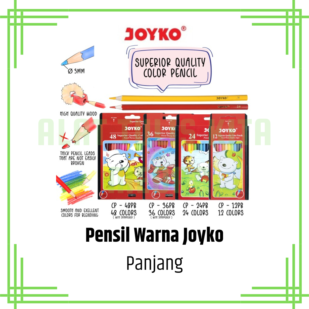 

(1 Set) Pensil Warna Joyko 12,24,36,48 Warna Panjang / Color Pencil Joyko 12,,24,36,48 warna